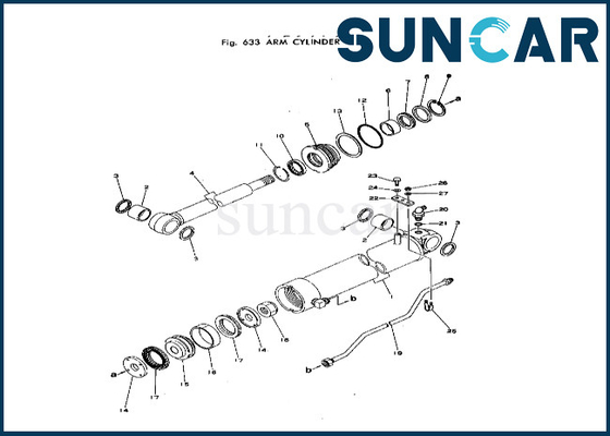 comprar O jogo 20T-63-66103 20T6366103 do selo do cilindro do braço cabe o jogo do serviço do cilindro do braço de PC40-1 PC40-2 KOMATSU online manufacture