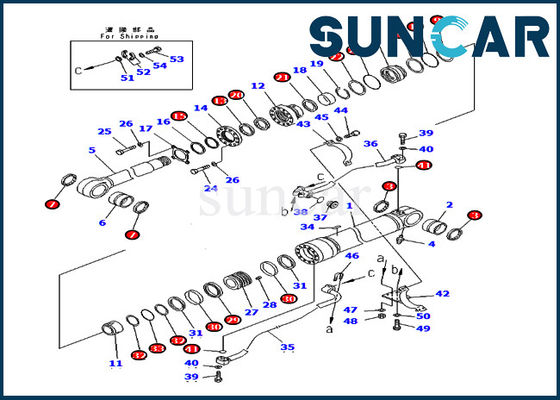 comprar Selo Kit Hydraulic Cylinder do reparo do crescimento 707-99-72270 7079972270 KOMATSU PC400-7 PC400LC-7 para o carregador online manufacture