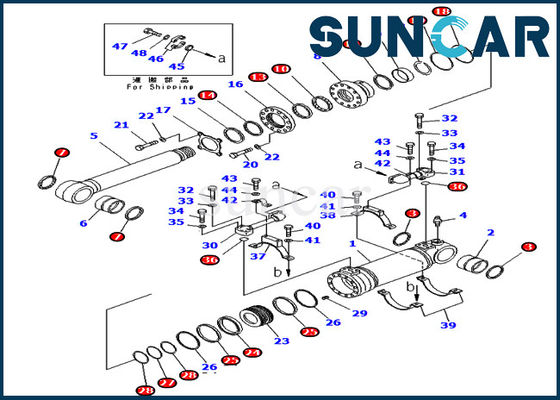 comprar 707-99-47821 7079947821 jogos de reparação inferiores de Kit Wear Resistance PC400-7 PC400LC-7 KOMATSU do selo do cilindro da descarga online manufacture