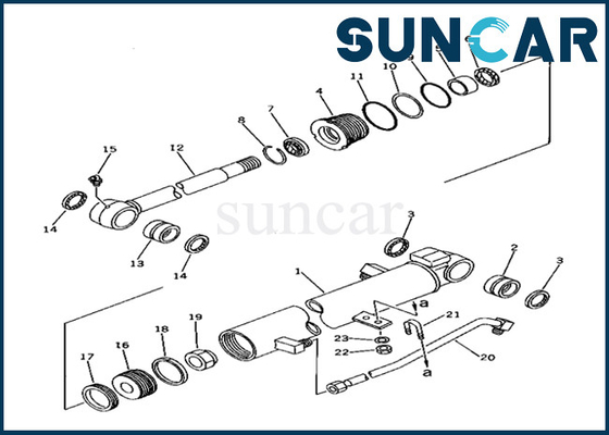 comprar Cilindro da cubeta que sela o reparo Kit Fits PC40-6 do cilindro da cubeta de Kit Komatsu 20T-63-02080 20T6302080 online manufacture