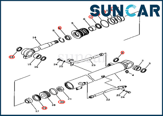 comprar 707-98-26560 jogo de reparação do selo do cilindro do crescimento de Kit For PC40-7 do selo do cilindro do crescimento de KOMATSU 7079826560 online manufacture