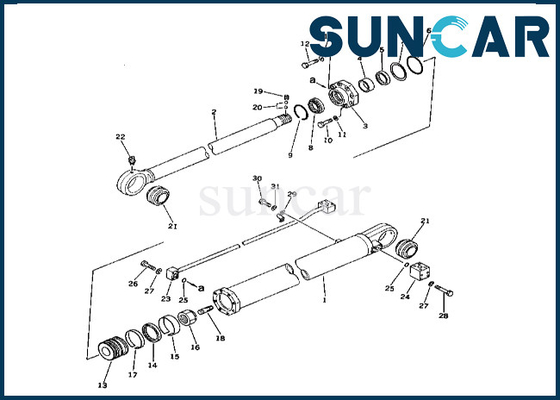 comprar Jogo 208-63-66100 2086366100 KOMATSU do selo do cilindro do braço para o jogo de reparação do cilindro do braço de PC400-1 PC400LC-1 online manufacture