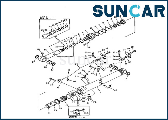 comprar Jogo 208-63-62100 do serviço do cilindro do braço de KOMATSU selo Kit For PC400-3 PC400LC-3 do cilindro de 2086362100 braços online manufacture