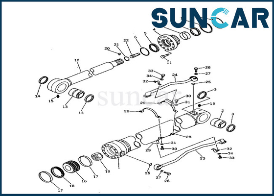 comprar Selo Kit Komatsu 2086364101 do cilindro do braço 208-63-64101 para o jogo da substituição do cilindro do braço de PC400-3 PC400LC-3 online manufacture