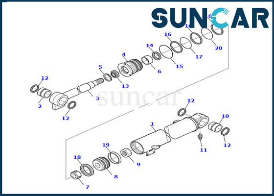comprar Reparo êxito de vendas Kit Boom Cylinder Seal Kit 878000659 KOMATSU do selo do cilindro do crescimento para PC45R-8 online manufacture