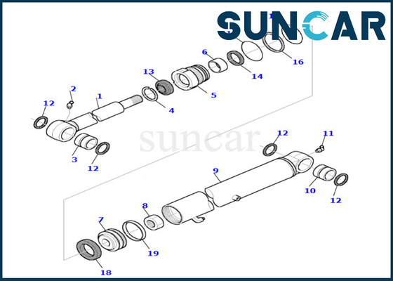 comprar 878000660 jogo de alta qualidade do selo do reparo do cilindro da cubeta de Kit Fits PC45R-8 do selo do cilindro da cubeta online manufacture