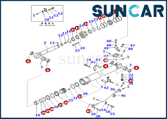 comprar Jogo 721-98-00140 do selo do cilindro do braço cilindro de 7219800140 braços que sela Kit Komatsu For PC490LC-11 PC490-11 online manufacture