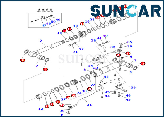 comprar Jogo de alta qualidade e êxito de vendas 707-99-72060 7079972060 do selo do cilindro do crescimento de KOMATSU para PC490LC-10 online manufacture