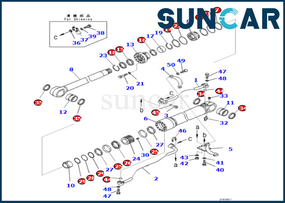 comprar Jogo 707-99-72131 da selagem do cilindro do crescimento de KOMATSU selo Kit For PC500LC-8R PC500LC-8 do cilindro de 7079972131 crescimentos online manufacture