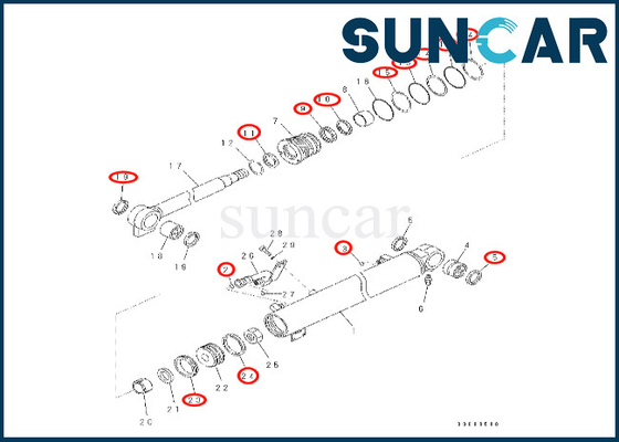 comprar Selo Kit Komatsu do cilindro do crescimento 707-99-26570 7079926570 jogo da selagem do cilindro do crescimento dos ajustes PC57-7 online manufacture