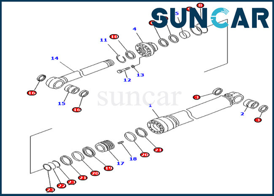 comprar 707-99-68500 7079968500 jogos do serviço deslocaram ajustes do cilindro para a máquina escavadora Seal Kit do modelo de KOMATSU PC400LC-6Z online manufacture