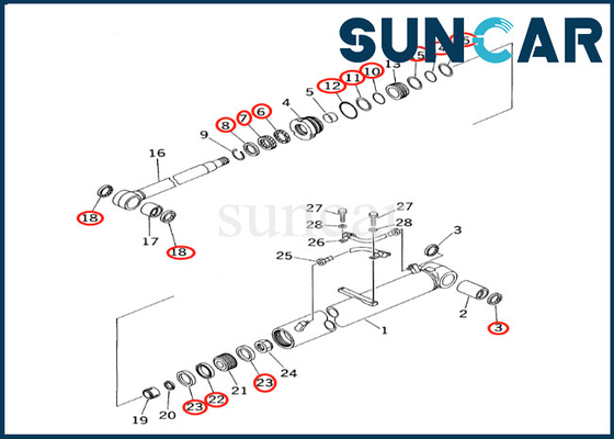 comprar Jogo da selagem do cilindro do crescimento do jogo de reparação 7079936630 707-99-36630 KOMATSU PC60-7 PC60-7S do cilindro do crescimento online manufacture