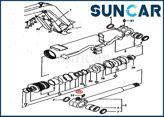 comprar Jogo de reparação do selo do cilindro de Boom Service Kits YM172164-72300 KOMATSU da máquina escavadora de PC40FR-1 PC40FR-2 online manufacture