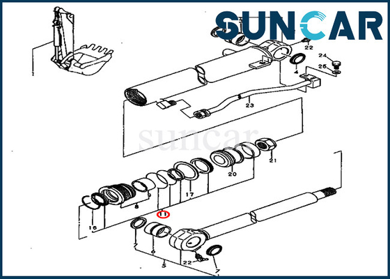 comprar O cilindro hidráulico YM172964-72360 da cubeta dos jogos de reparação cabe as peças internas de PC40FR-1 PC40FR-2 KOMATSU online manufacture