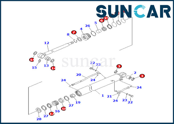 comprar KOMATSU 707-99-26710 7079926710 jogo da selagem do cilindro da cubeta de Kit For PC60-8 PC70-8 do selo do cilindro da cubeta online manufacture