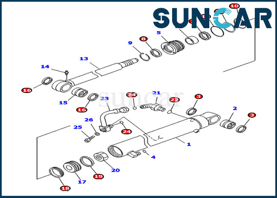 comprar Selo Kit For Excavator Inner Parts PC40MR-1 PC45MR-1 do reparo do cilindro de lâmina 7079832520 de KOMATSU 707-98-32520 online manufacture
