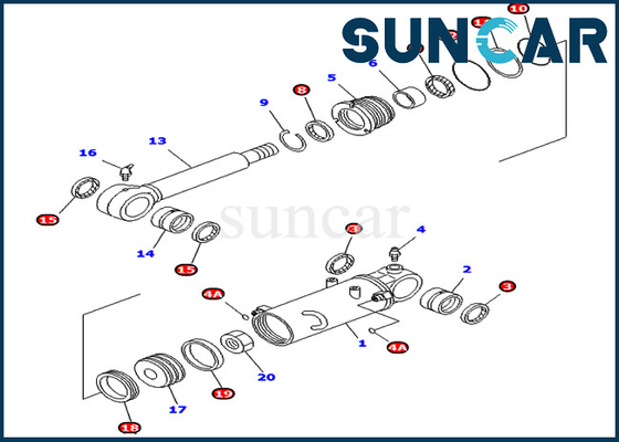 comprar Jogo 707-98-32900 do selo do cilindro de lâmina 7079832900 peças internas de KOMATSU para a máquina escavadora PC40MRX-1 PC45MRX-1 da UE online manufacture