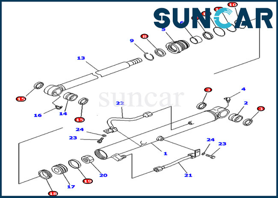 comprar 707-98-25910 cilindro hidráulico de 7079825910 jogos de reparação do selo da cubeta para KOMATSU PC40MR-1 PC45MR-1 online manufacture