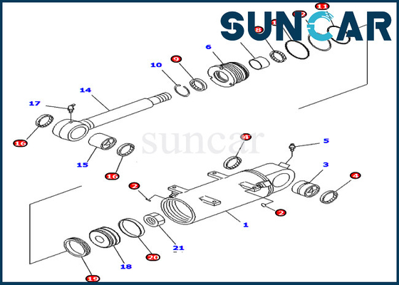 comprar Selo Kit For Komatsu de PC40MR-2 PC50MR-2 707-98-34670 jogo do serviço do cilindro hidráulico de 7079834670 lâminas online manufacture