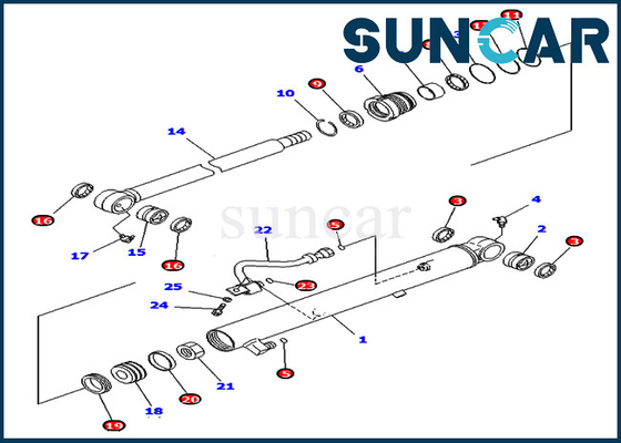 comprar Máquina escavadora Service Kit Hydraulic Cylinder de KOMATSU PC40MR-2 das peças do jogo 707-98-15760 do selo do óleo da cubeta online manufacture