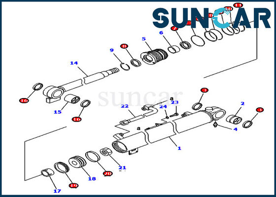 comprar KOMATSU 707-98-34610 reparo Kit For Equipment Models PC40R-8 PC45R-8 do selo do cilindro de 7079834610 crescimentos online manufacture