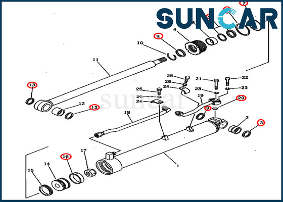 comprar PC60U-5 modela KOMATSU 201-63-02060 selo Kit Hydraulic Cylinder do reparo do balanço de 2016302060 crescimentos online manufacture