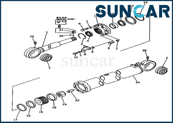 comprar Cilindro 2096366300 hidráulico de Kit Service Kits 209-63-66300 do selo do braço para a máquina escavadora PC650-1 de KOMATSU online manufacture