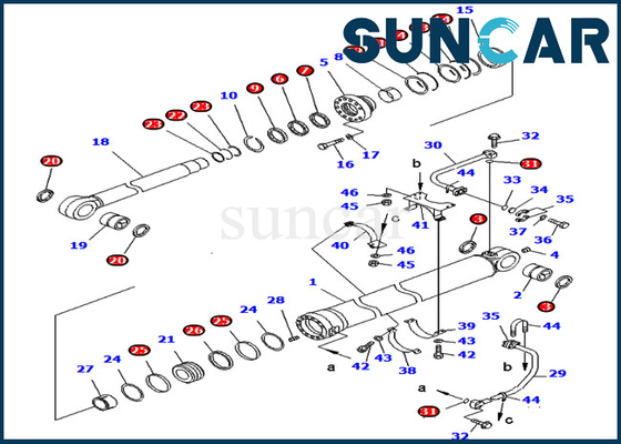 Jogo 707-99-68650 do serviço 7079968650 jogos do selo do óleo do cilindro da cubeta para PC750-6 PC750SE-6 KOMATSU