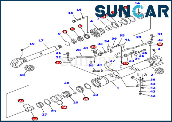 707-99-77300 7079977300 modelos PC750LC-7 PC800-7 de Kit Hydraulic Cylinder Fits For KOMATSU do selo do reparo do crescimento