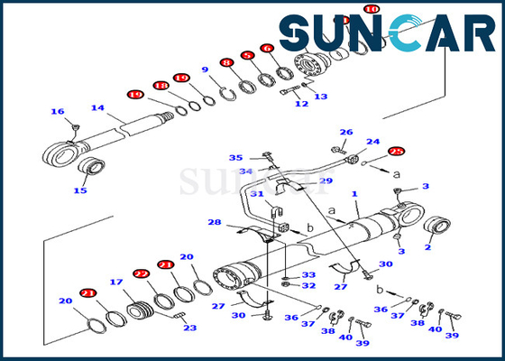 KOMATSU 707-99-69690 7079969690 versão ultramarina de Kit For Models PC750-7 PC800-8 do selo do cilindro da cubeta