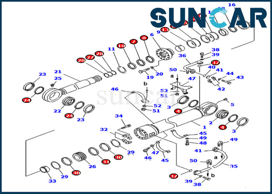 707-99-78680 selo Kit For Excavator PC750SE-7 PC800SE-7 KOMATSU do cilindro de 7079978680 cubetas