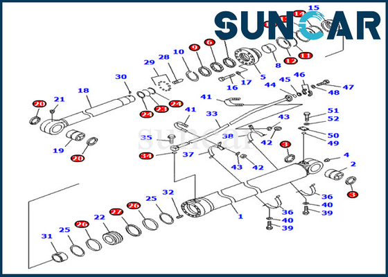 707-99-68660 versão ultramarina de Kit Hydraulic Cylinder For PC750SE-7 PC800-7 KOMATSU do selo do reparo do braço