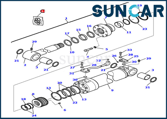 Máquina escavadora 7079925700 Boom Service Kit Cylinder Seal Kits de PC75R-2 PC95R-2 KOMATSU 707-99-25700