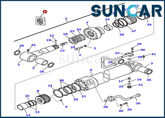 707-99-27740 7079927740 modelo PC75R-2 PW75R-2 KOMATSU do crescimento de Kit For 2-Piece do selo do óleo do cilindro do braço