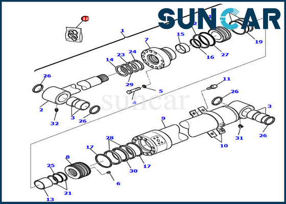 Jogo de selagem 707-99-37710 7079937710 peças de Kit Fits For PC75R-2 PW75R-2 KOMATSU do serviço do cilindro do crescimento