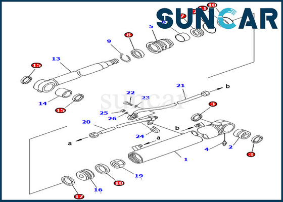 707-98-43210 7079843210 máquina escavadora Inner Parts de Kit Fits Komatsu PC75UD-2 PC75UU-3 do selo do cilindro do crescimento