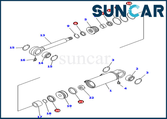 Máquina escavadora 7079822410 Tilt Sealing Kit Hydraulic Cylinder dos jogos de reparação 707-98-22410 de PC75UU-3 KOMATSU