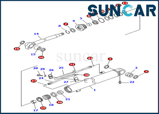 707-98-36700 crescimento 7079836700 que sela modelos KOMATSU de Kit Hydraulic Cylinder For PC78MR-6 PC78US-6