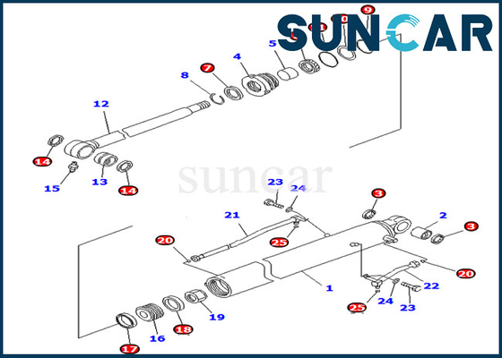 KOMATSU 707-98-26720 7079826720 máquina escavadora de Kit Hydraulic Cylinder For PC78MR-6 PC78US-8 do reparo do selo da cubeta