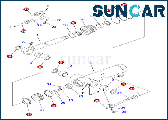 Peças internas 707-98-36710 selo Kit Hydraulic Cylinder Fits Komatsu PC78UU-6 do reparo de 7079836710 braços