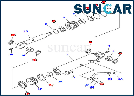 707-98-34700 7079834700 peças internas de Kit Fits For Komatsu PC78UU-6 PC78UU-8 do serviço do cilindro do offset do crescimento