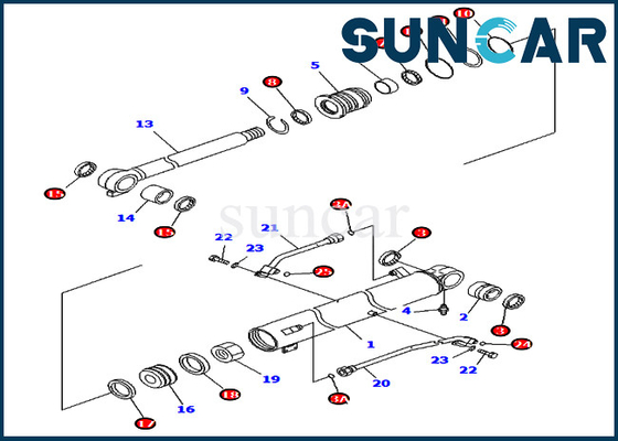 PC78UU-6 PC78UU-8 KOMATSU 707-98-43300 selo Kit Excavator Replacement Kits do cilindro de 7079843300 crescimentos