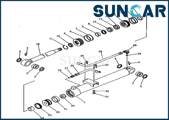 o jogo 20X6356300 do selo do óleo do cilindro do crescimento 20X-63-56300 veste a máquina escavadora Service Parts da resistência PC80-1 KOMATSU