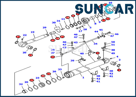707-99-68470 máquina escavadora Seal Kit Hydraulic Cylinder Fits Komatsu PC800LC-8 PC850-8 de 7079968470 braços