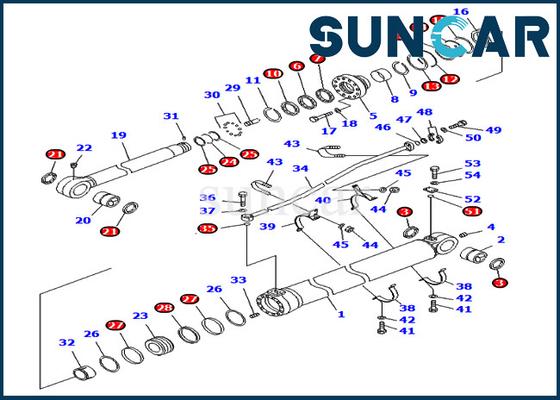 Jogo 707-99-76150 da selagem do braço 7079976150 modelos KOMATSU de Kit For PC800-8K PC800LC-8 do selo do reparo do cilindro