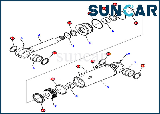 PC80MR-3 KOMATSU 707-98-42710 selo Kit Hydraulic Cylinder da substituição de 7079842710 lâminas