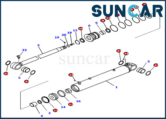 707-98-41380 7079841380 modelos de Kit Fits For Komatsu PC88MR-10 PW98MR-10 do selo do cilindro do balanço do crescimento