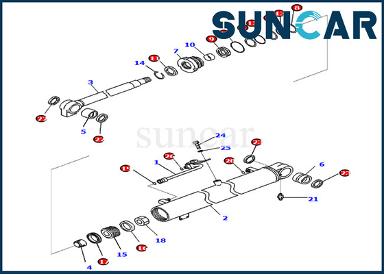 Jogo 707-98-36740 da selagem do crescimento de KOMATSU 7079836740 jogo do selo do reparo do cilindro de PC88MR-10 PW98MR-10