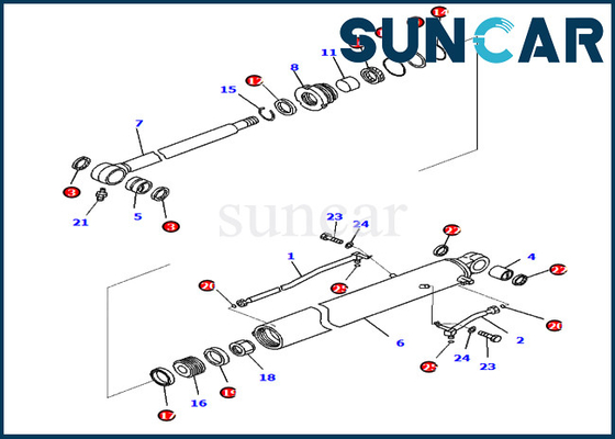 707-98-30720 peças de serviço do jogo 7079830720 PC88MR-10 PW98MR-10 KOMATSU do selo do óleo do cilindro da cubeta