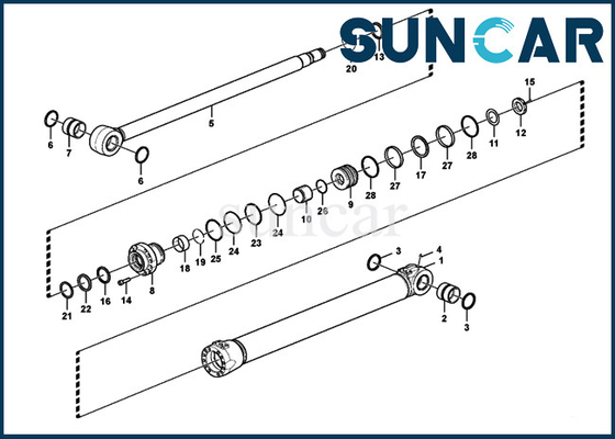 Equipamento pesado de Kit For SUNCARVO.L.VO EC140D do reparo do selo do cilindro do crescimento dos jogos VOE14516933 VOE 14516933 do serviço